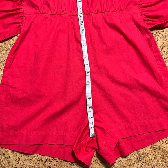 J. Crew Tie Front Cotton Romper In Red Poplin NWT Sz 2 - Picture 14 of 16